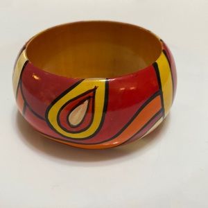 Unique hand painted wooden bracelet